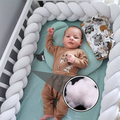 tour lit bébé tressé blanche matelas vert