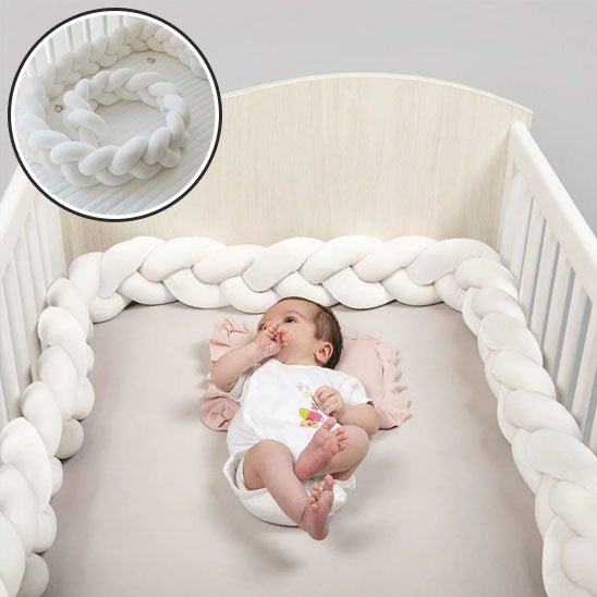tour lit bébé tressé protection blanc