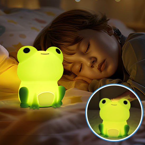 veilleuse bebe enfant endormi grenouille lumineuse lit nuit