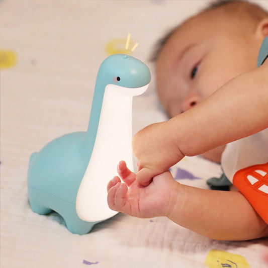 veilleuse bebe lumineuse dino bleu jeu et sommeil