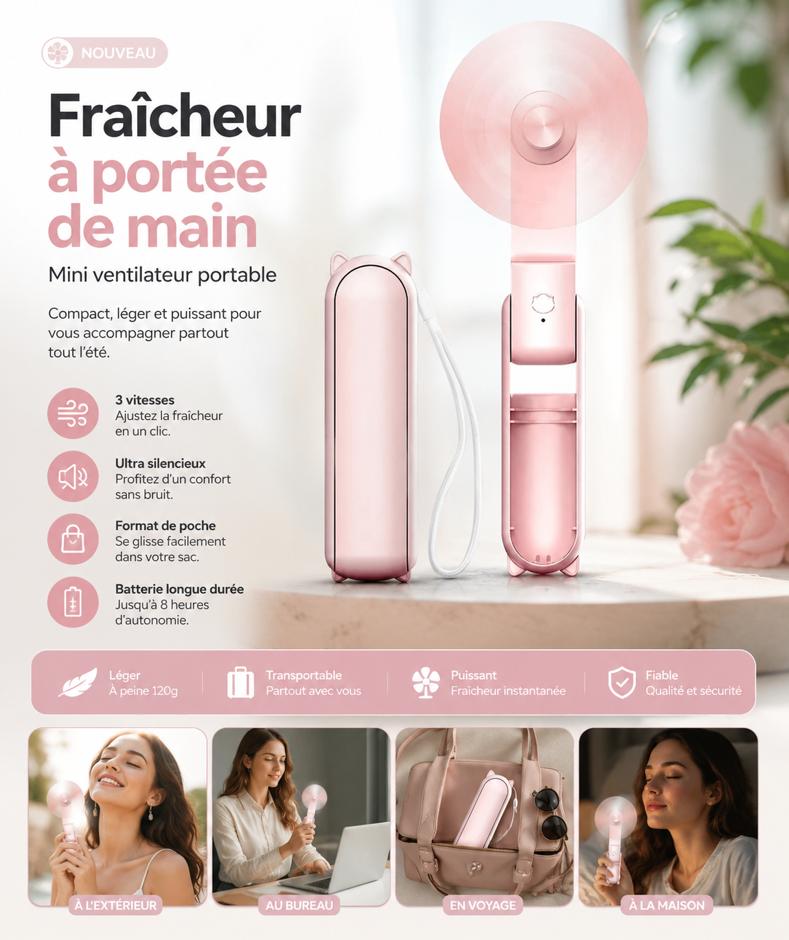 ventilateur pliable compact